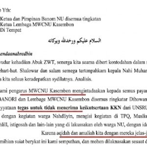 Viral Surat Penolakan KKN Mahasiswa UMM di Kasembon, MWCNU Sebut Perbedaan Akidah dan Organisasi (Doc : Istimewa)